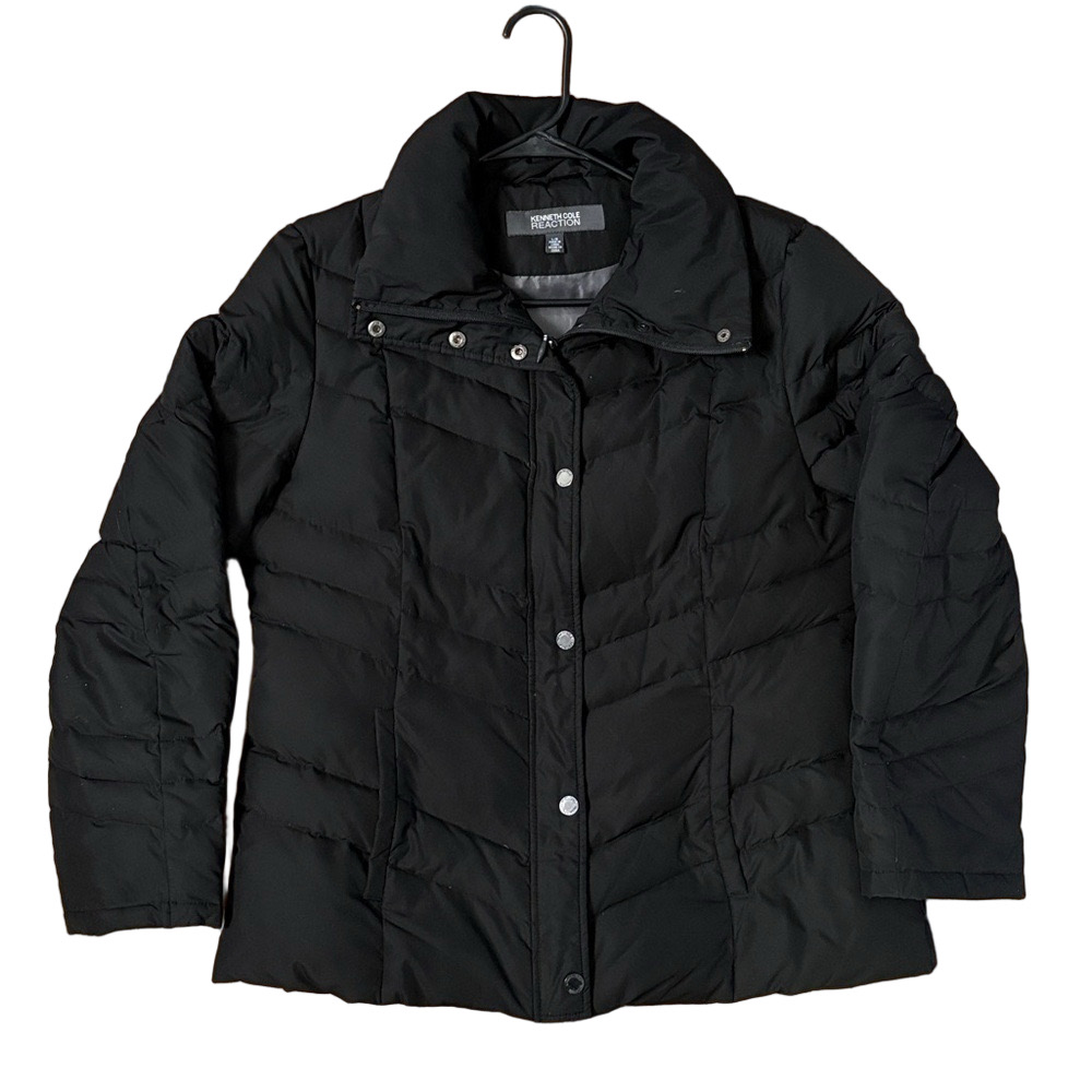 Kenneth Cole Reaction Duckdown Blend Black Puffer Coat Size Large